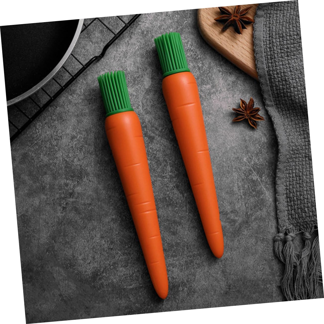 PRETYZOOM Baking Bbq Grilling Accessories Silicone Oil Brush Dish Brush Handle Oil Carrot Pastry Food for Basting