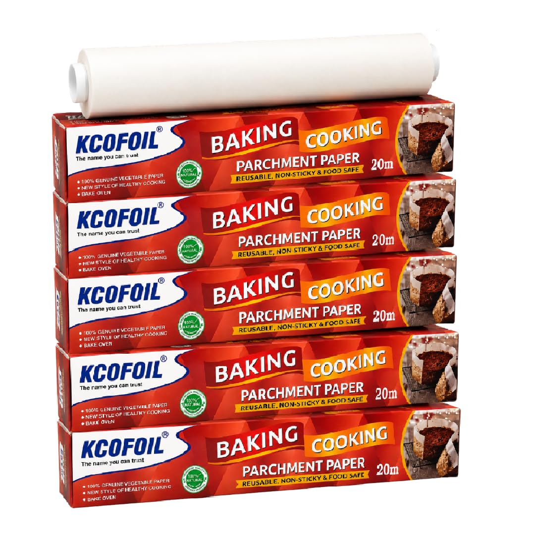 Kcofoil Deliwrap Parchment Paper for Baking (20 m, Pack of 5)