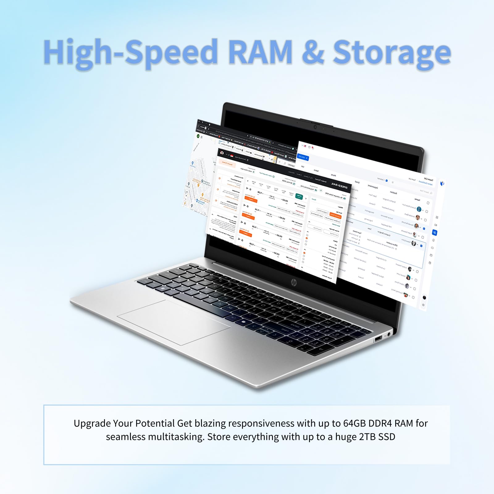 HP 250 G10 Laptop Computer for Business | Intel-10-Core i7 1355U | 64GB RAM | 2TB SSD | 15.6" FHD Display | Windows 11 Pro | with Numeric Keypad | Webcam Privacy Shutter | WiFi 6 | w/Accessoire