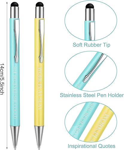 Miniatura 2 de Outus Juego de 5 bolígrafos con frases inspiradoras motivacionales para mujer, bolígrafos de tinta negra de metal, regalos de Navidad, bolígrafos