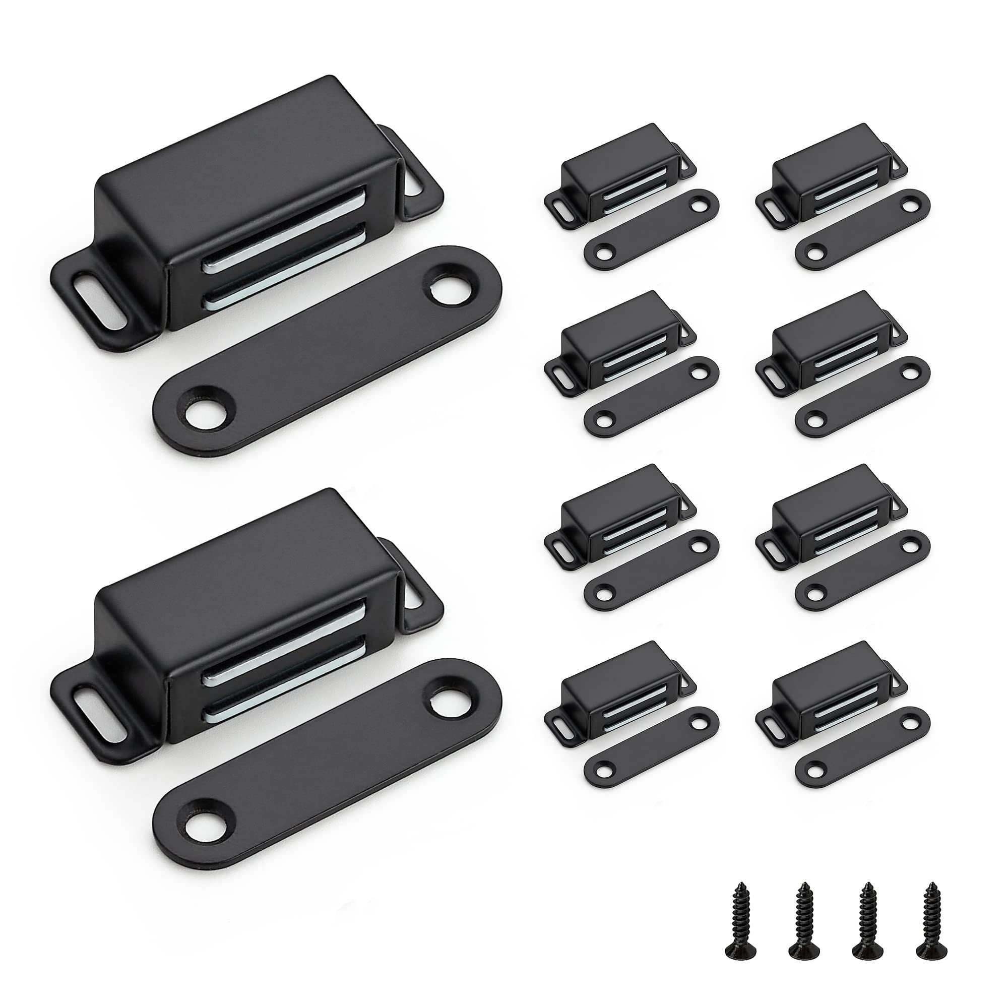 Ravinte Matte Black Magnetic Door Catch, Black Cabinet Magnets 10 Pack