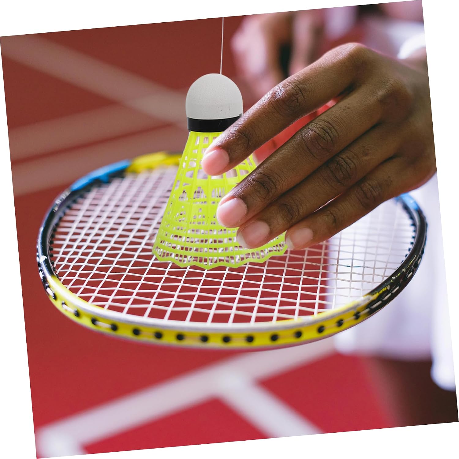 Outanaya Badminton Self Practice Trainer Set Indoor Rebound Shuttlecock Elastic Rope for Solo Training and Skill Improvement
