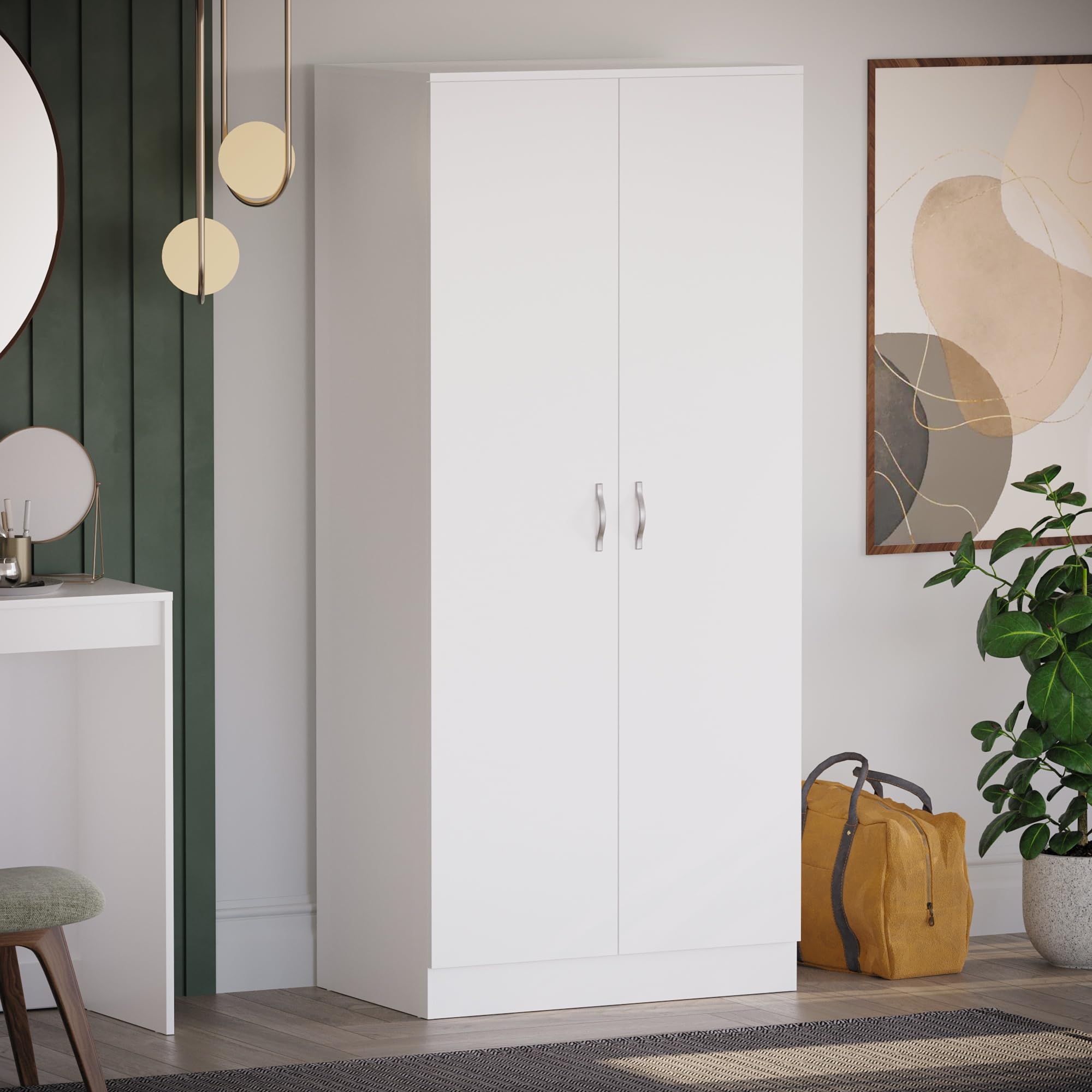 Armario de 2 puertas blanco Vida Designs Riano mueble auxiliar para ropa y hogar