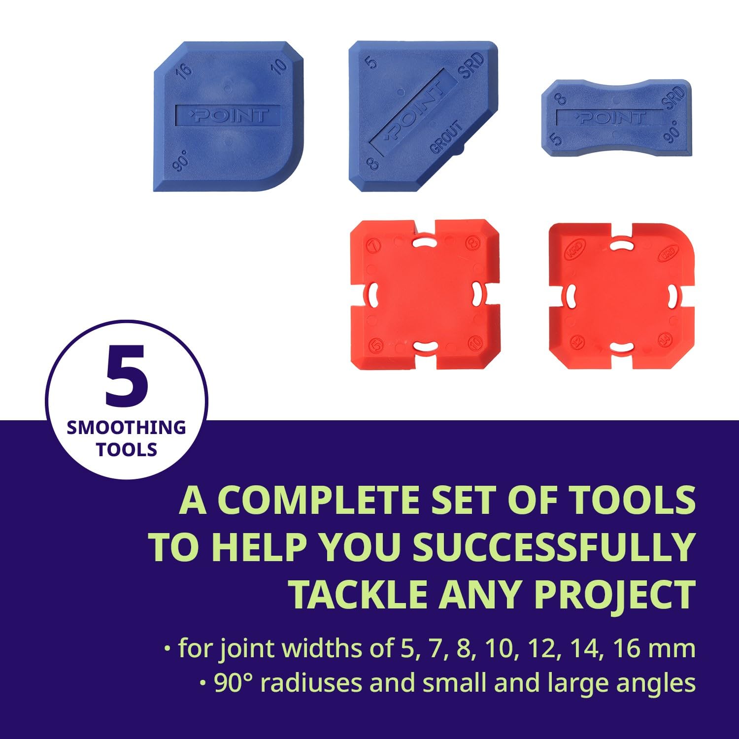 Set di strumenti per sigillatura in silicone, kit di finitura con 16 profili leviganti, per silicone, acrilico e sigillanti