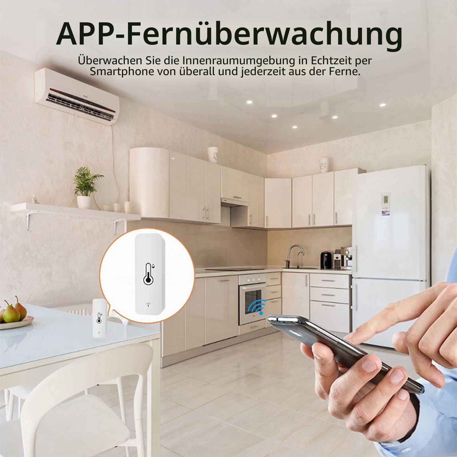 Tuya Zigbee Smart Hygrometer Thermometer, 4 Stück WiFi-Hygrometer, Thermometer, kabelloser Temperatur- und Feuchtigkeitsdetektor für Zuhause und Gewächshaus