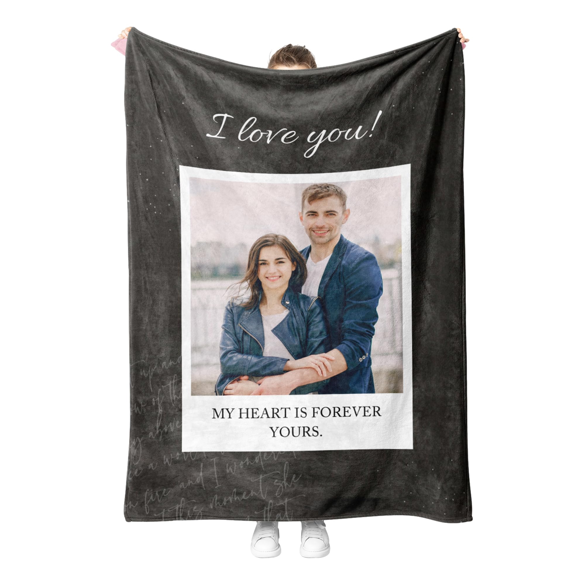 Personalised Photo Blanket - Ships Next Day, Customised Blanket for Adults, Custom Blanket Gifts for Couples Family Kids Pet Friends, Gifts for Valentine's Day Fathers/Mothers Day Christmas