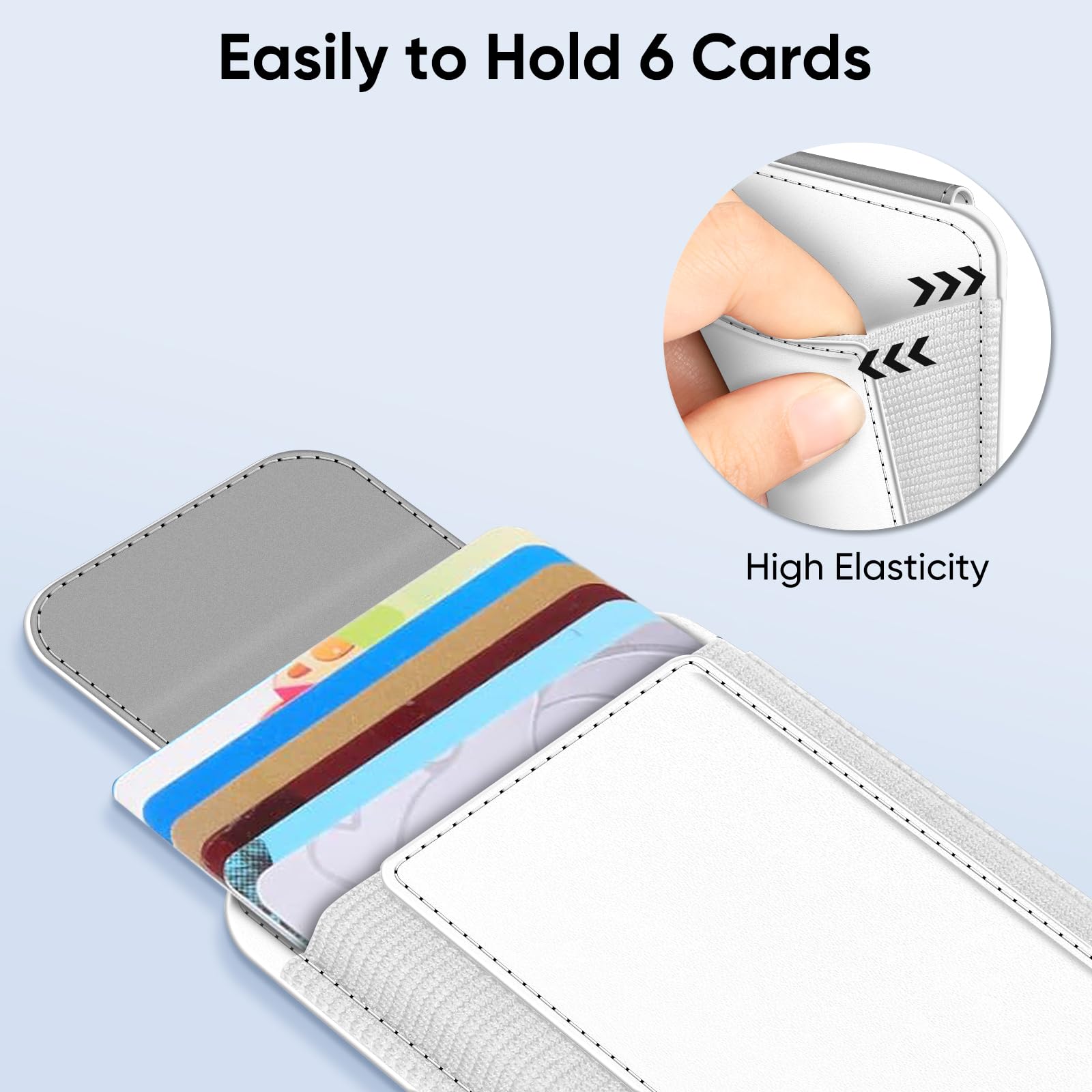 CASEBOT Porte-Cartes magnétique RFID pour iPhone 17/16/15/14/13/12, Cuir Slim, 6 Cartes