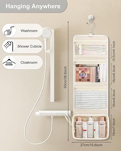 Miniatura 92 de Neceser colgante de viaje para hombres y mujeres, kit de viaje, bolsa de afeitar, impermeable, organizador de maquillaje para baño, ducha, azul