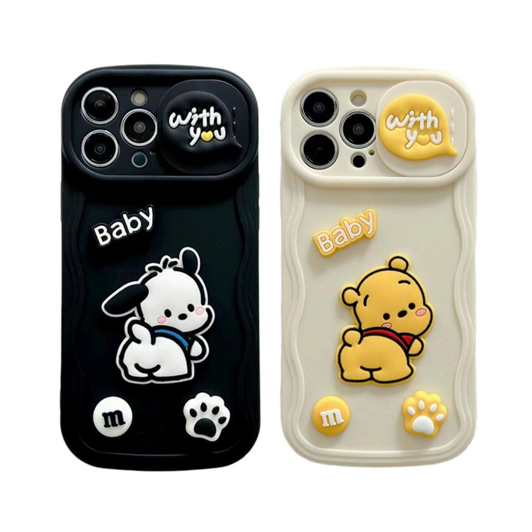 LYLIDIA くまのプーさん iPhone13 用 ケース くまのプーさん 立体 シリコン iPhone13 スマホケース レンズプッシュプル レンズ保護 傷付き防止 耐衝撃 落下防止 指紋防止 くまのプーさん アイフオン13 用 保護ケース 薄型 軽量 スマートフォンケース カバー
