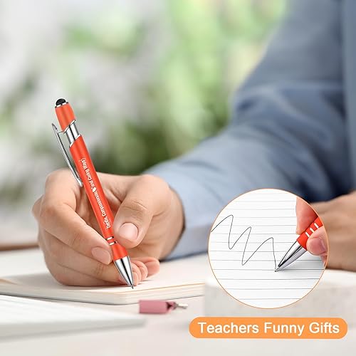 Miniatura 4 de Jetec 10 bolígrafos retráctiles de tinta negra, divertidos y lindos artículos esenciales de enfermería con punta de lápiz capacitivo para