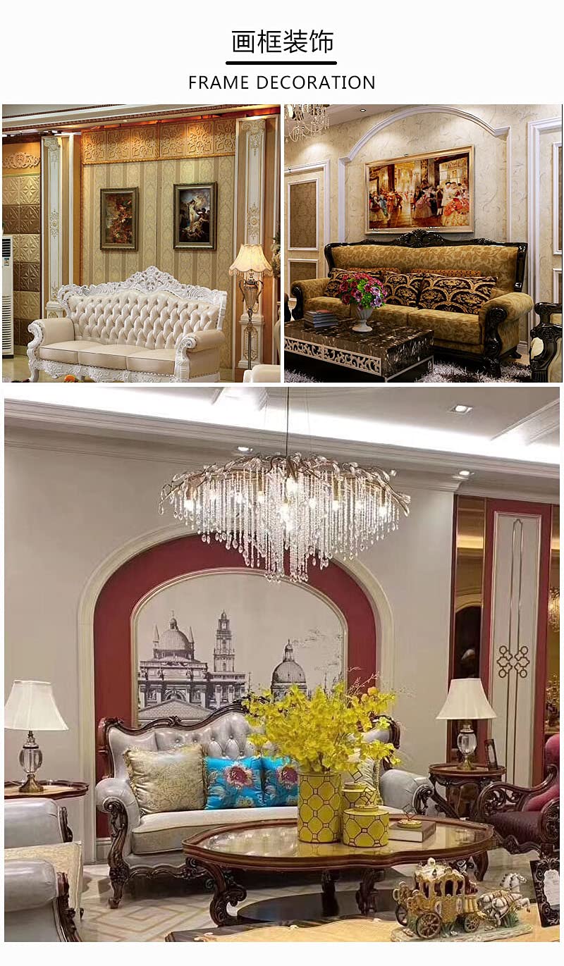 Decoración para el hogar Molduras de corona, 1 metro de moldura impermeable para borde de pared, borde del gabinete, borde de techos, encimeras (blanco)
