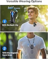 Vista 7 de BOBLOV Mini cámara corporal W4 4K, cámara portátil de 64 GB con clip giratorio de 360° y clip magnético, 120 minutos para grabación, fácil de usar