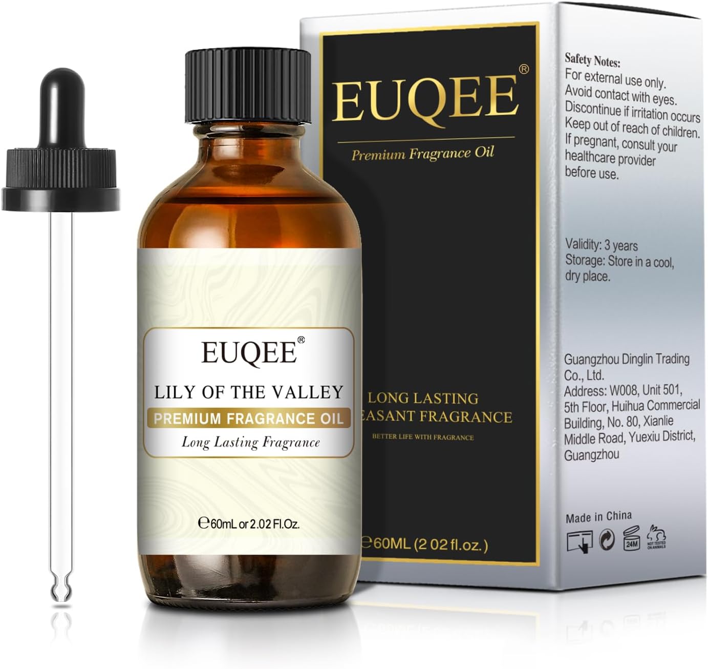 EUQEE Lily of The Valley Fragrance Oils, 2.02 Fl oz / 60ml Essential Oils for Diffuser, Candle Making, DIY Soap with Glass Dropper