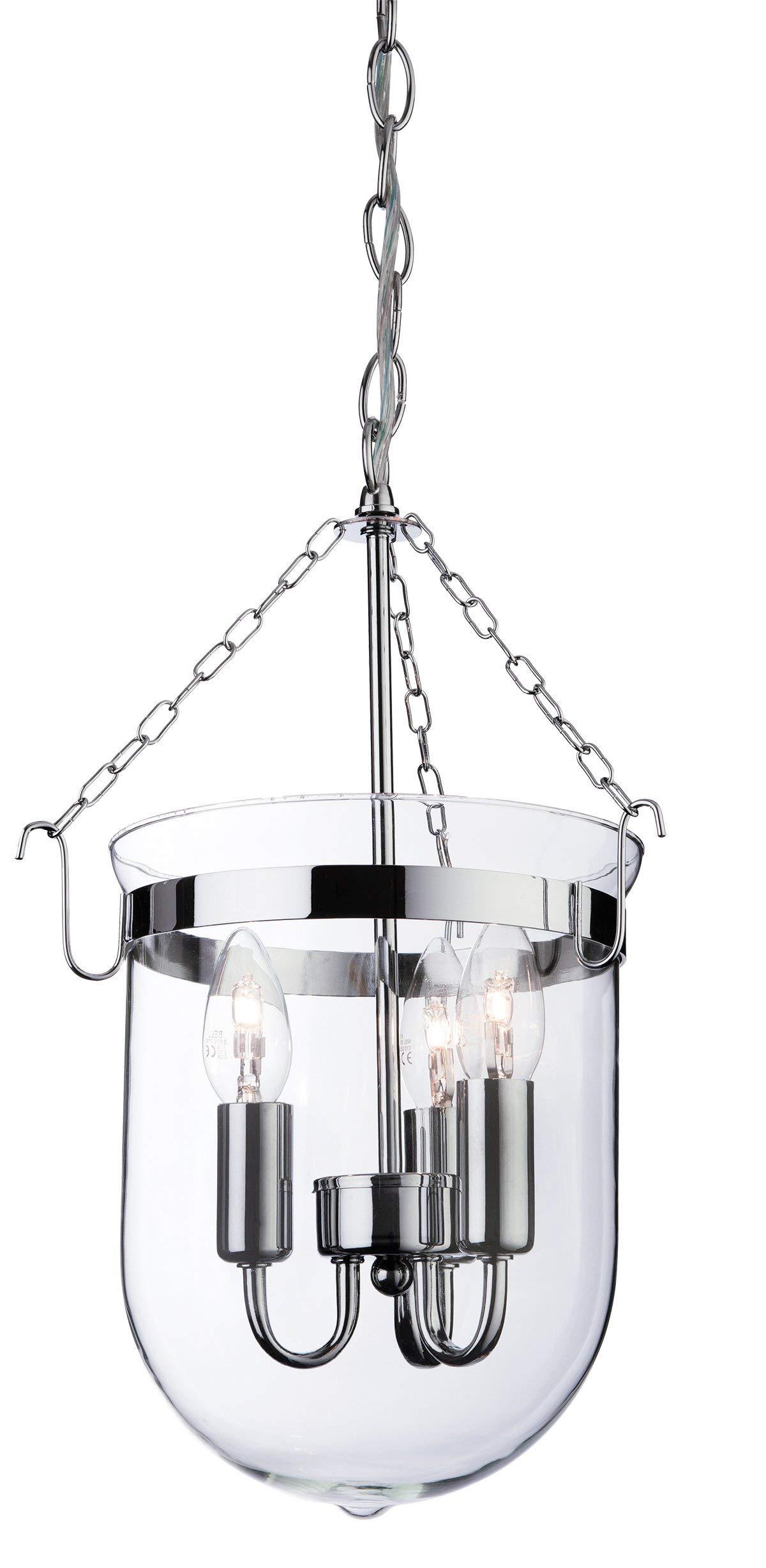 Firstlight Products Chrome With Clear Glass Firstlight E14 Small Edison Screw 40 Watt Regal Lantern,