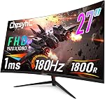 24 Inch Curved 180Hz Gaming Monitor, 1800R Curved Gaming Monitor, 1ms MPRT, FHD(1920×1080P), Freesync, HDMI2.0,DP1.4, VESA Mountable(HDMI Cable Incl.), Black