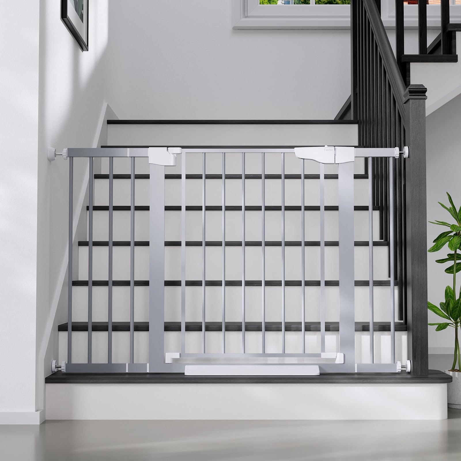 Cumbor 29.7-48" Baby Gate for Stairs, Mom's Choice Awards Winner-Dog Gates for Doorways, Auto Close Safety Pet Gate for Dogs Indoor, Easy Install