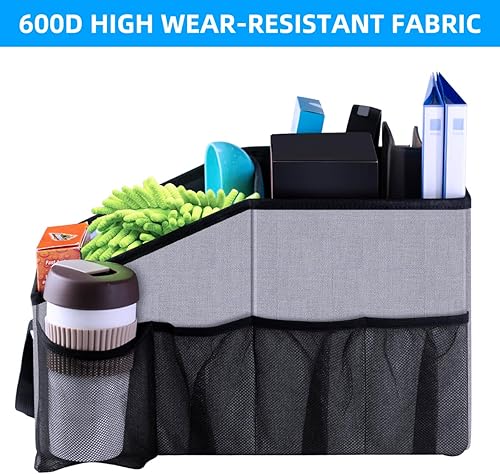 Miniatura 4 de Smof Organizador de asiento de automóvil, organizador de asiento delantero y trasero para niños, almacenamiento plegable para asiento trasero con