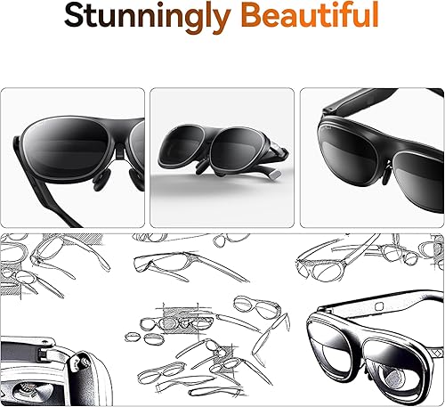 Miniatura 7 de Rokid Max 2 lentes AR plateados, pantalla microOLED de 215 pulgadas, FOV de 50, brillo de 600 liendes, compatible con teléfono móvil, Steam Deck,