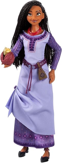 Disney Store Official Asha Singing Doll for Kids, Wish, 29cm/11, Detailed Fashion Doll Toy with Styled Hair, Layered Dress, Wishing Star Companion, Poseable Figure