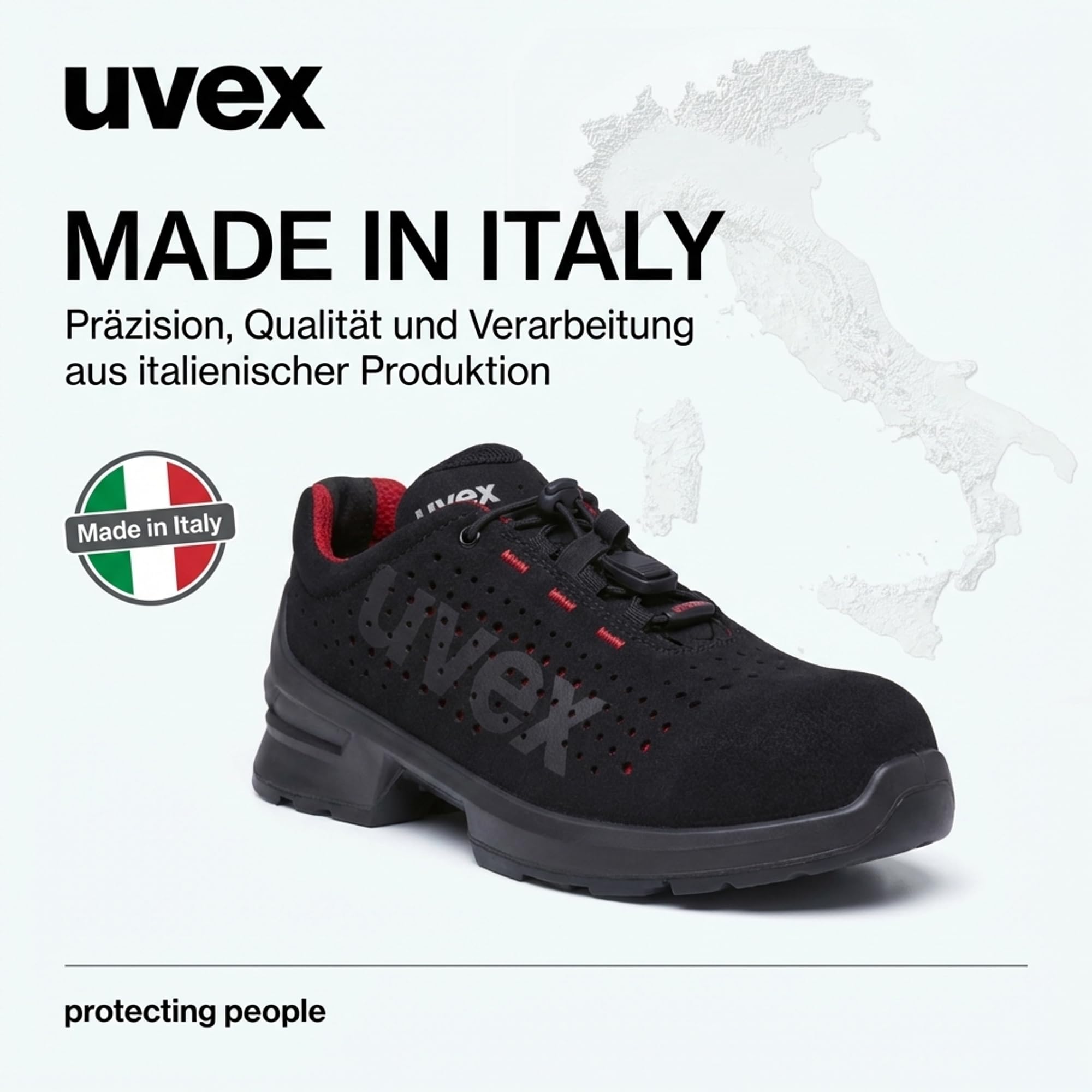Uvex 1 Duo S1 gelochter Halbschuh - Sicherheitsschuh für leichte Bereiche - sportlich, leicht & flexibel