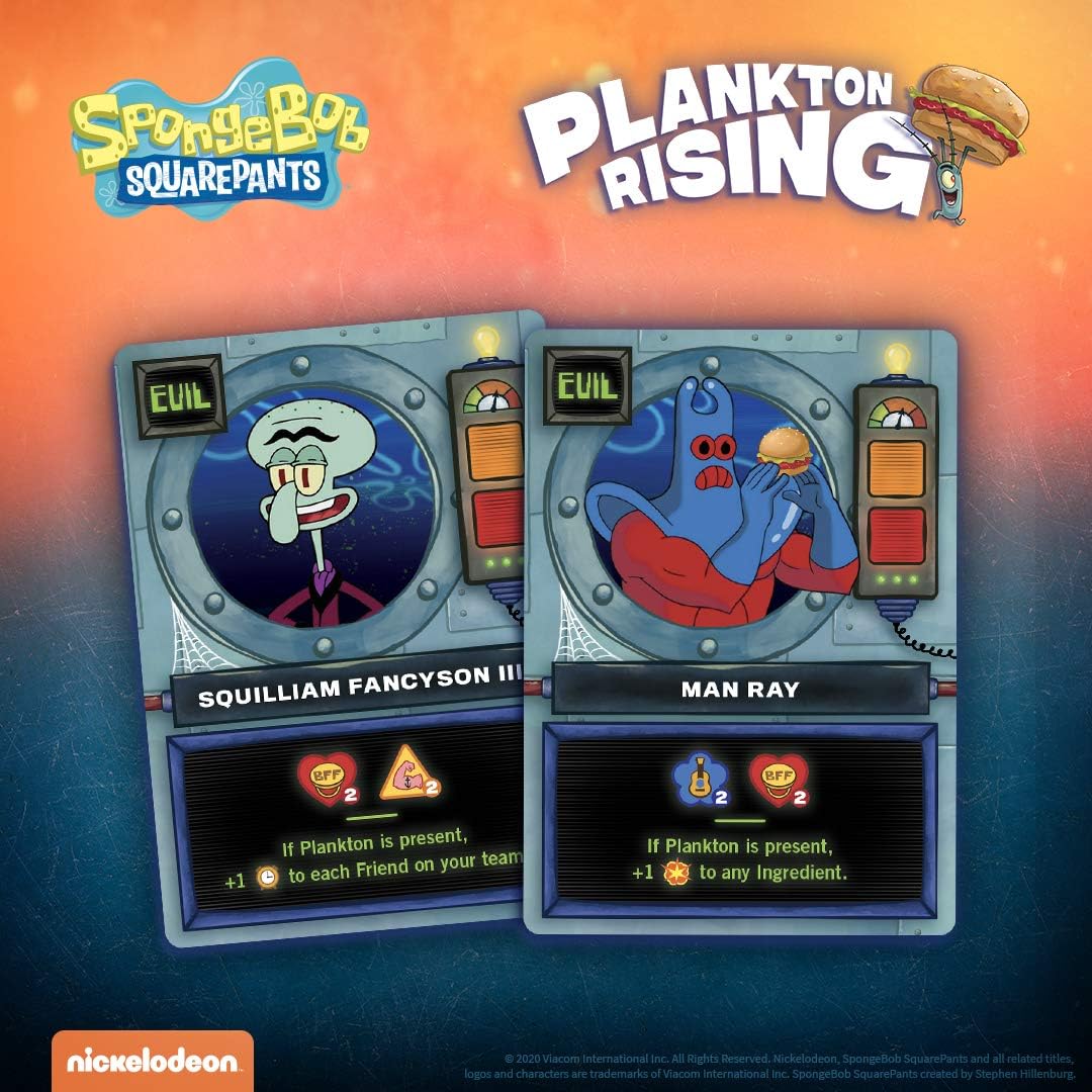 USAOPOLY Spongebob: Plankton Rising Cooperative Dice and Card Game | Featuring Artwork & Characters from Nickelodeon's Spongebob Squarepants Cartoon | Officially Licensed Spongebob Game