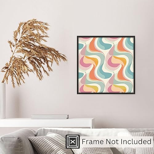Miniatura 5 de Ethan Taylor Abstract Wall Art Prints Unframed Square Posters 'Retro 70s Hippie Groovy Pattern III' Retro Home Décor for Living Room, Bedroom,