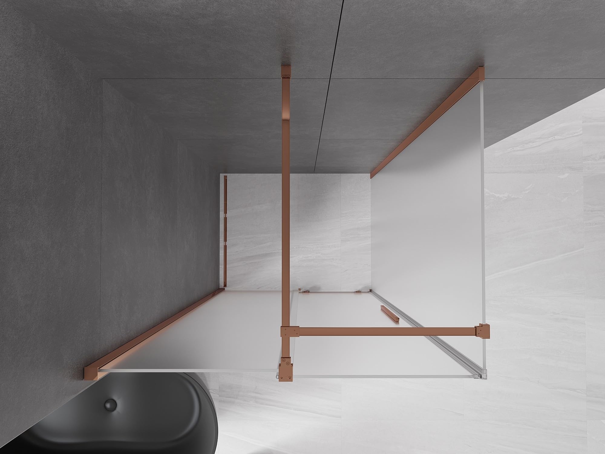 Mexen - Velar Box doccia allungabile 90 x 120 cm, gelo, oro rosa