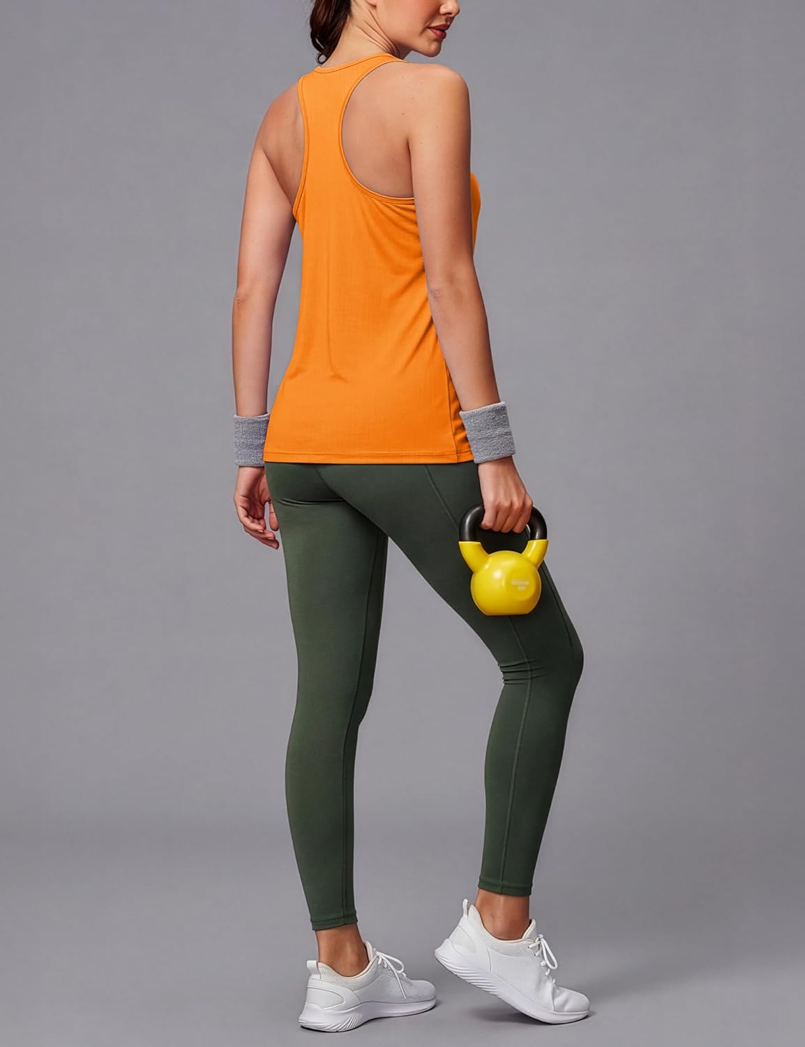 MAGCOMSEN Women's Athletic Racerback Tank Tops Quick Dry Racer Back Workout Tanks Moisture Wicking Upf50 Exercise 3 Pack - Image 3