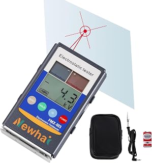 Newhai Upgraded Electrostatic Field Meter 0-22KV Handheld Electrostatic Tester Error Within 5% Portable Infrared Antistatic Field Detection Tester for Textile Fiber Paper Rubber Plastic