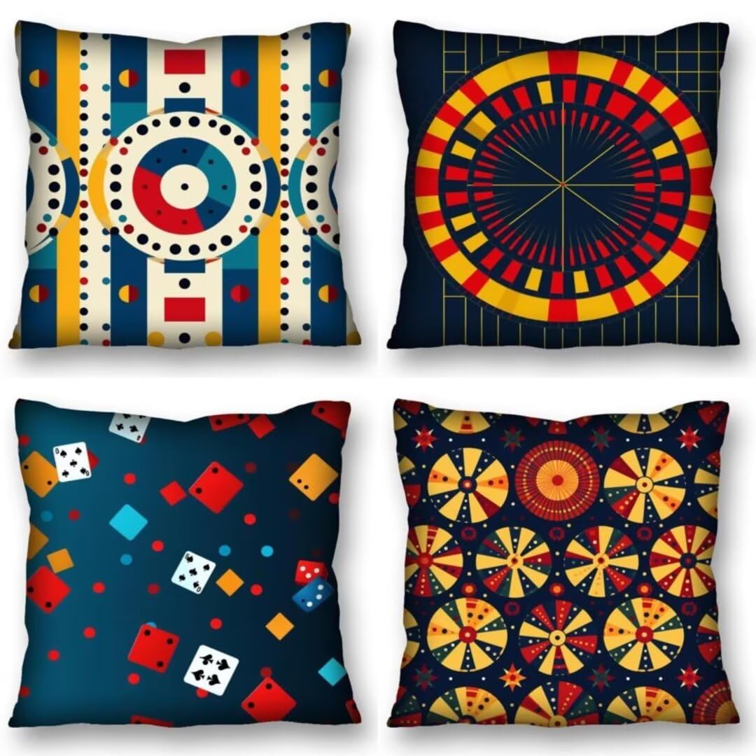 Juego de 4 Fundas de Cojines 70x70 cm Cojines abstracto redondo Funda Cojin Cuadrados de Lino Fundas Cojines Sofá Cojines Decorativos para Salón Sofá Dormitorio Coche Jardín Decoración del Hogar