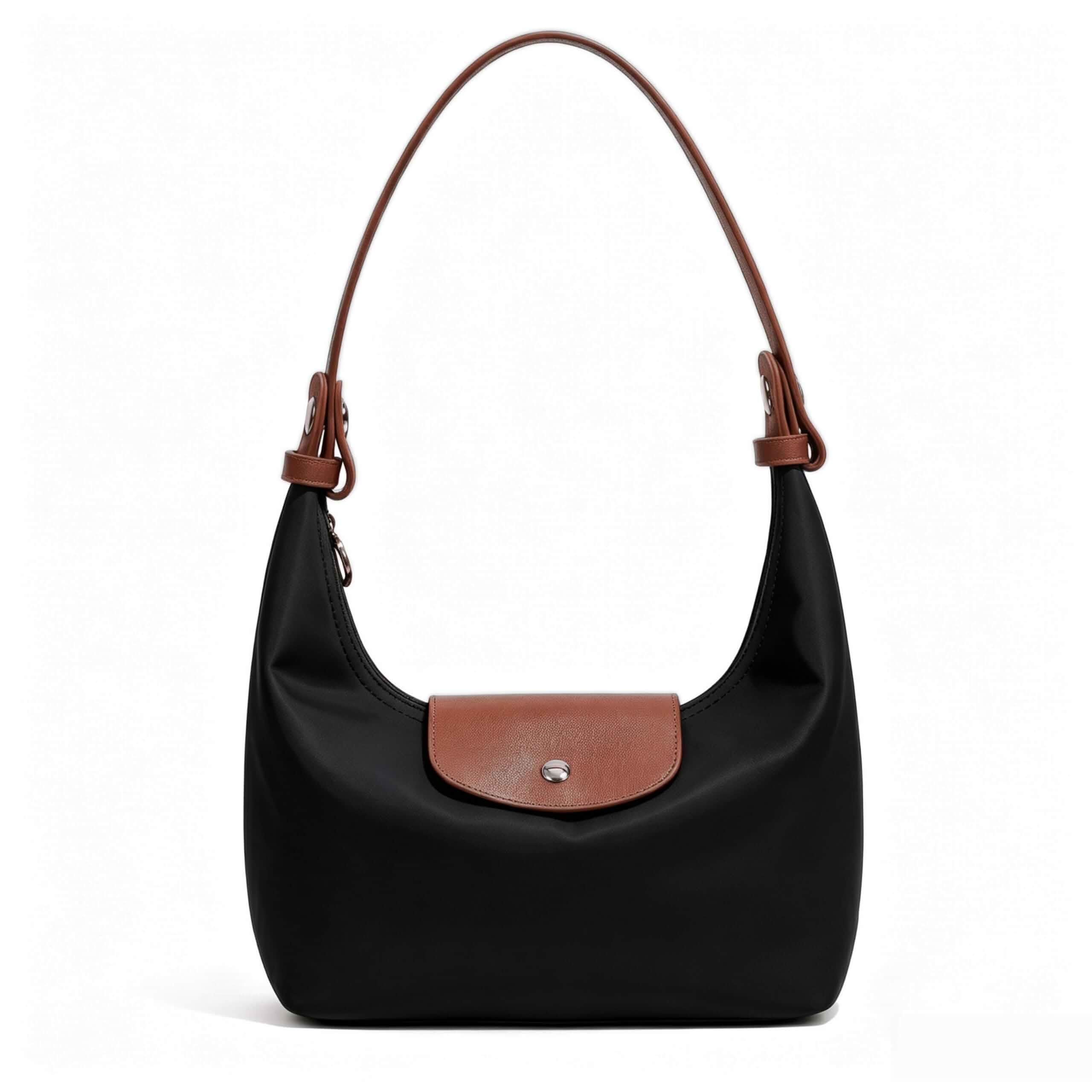 Convertible Crescent Dumpling Purse for women, Mini Nylon Crossbody Bag Convertible with 2 Detachable Straps, Zipper Underarm Bag, For Daily Office Party