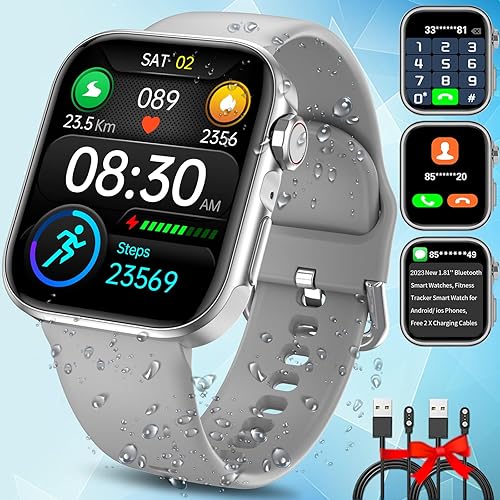 Reloj inteligente para mujeres y hombres, 2023 1.81 pulgadas, relojes inteligentes de fitness para responderhacer llamadas para teléfonos Android e