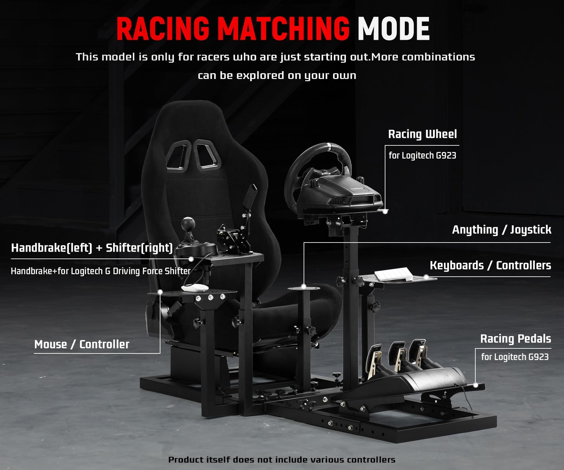 Dardoo Universeller Cockpit-Gaming-Sitz, passend für Thrustmaster HOTAS Warthog,für Logitech G25 G27 Rad, Pedal, Drossel, Joystick nicht im Lieferumfang enthalten