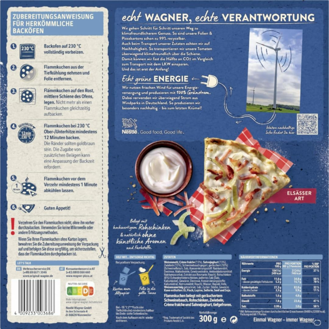 Wagner Pizza Flammkuchen Elsässer Art 300g x 4 Stück