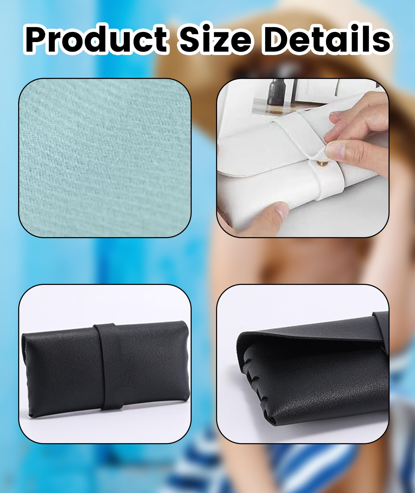 Chuppinz 5 PCS Sunglasses Case, Soft Leather Sunglasses Cover, Sunglass Case, Sunglassess Organizer, Portable Travel Glasses Case, Simple Specs Protective Pouch(Five different colors) - Image 3 thumbnail