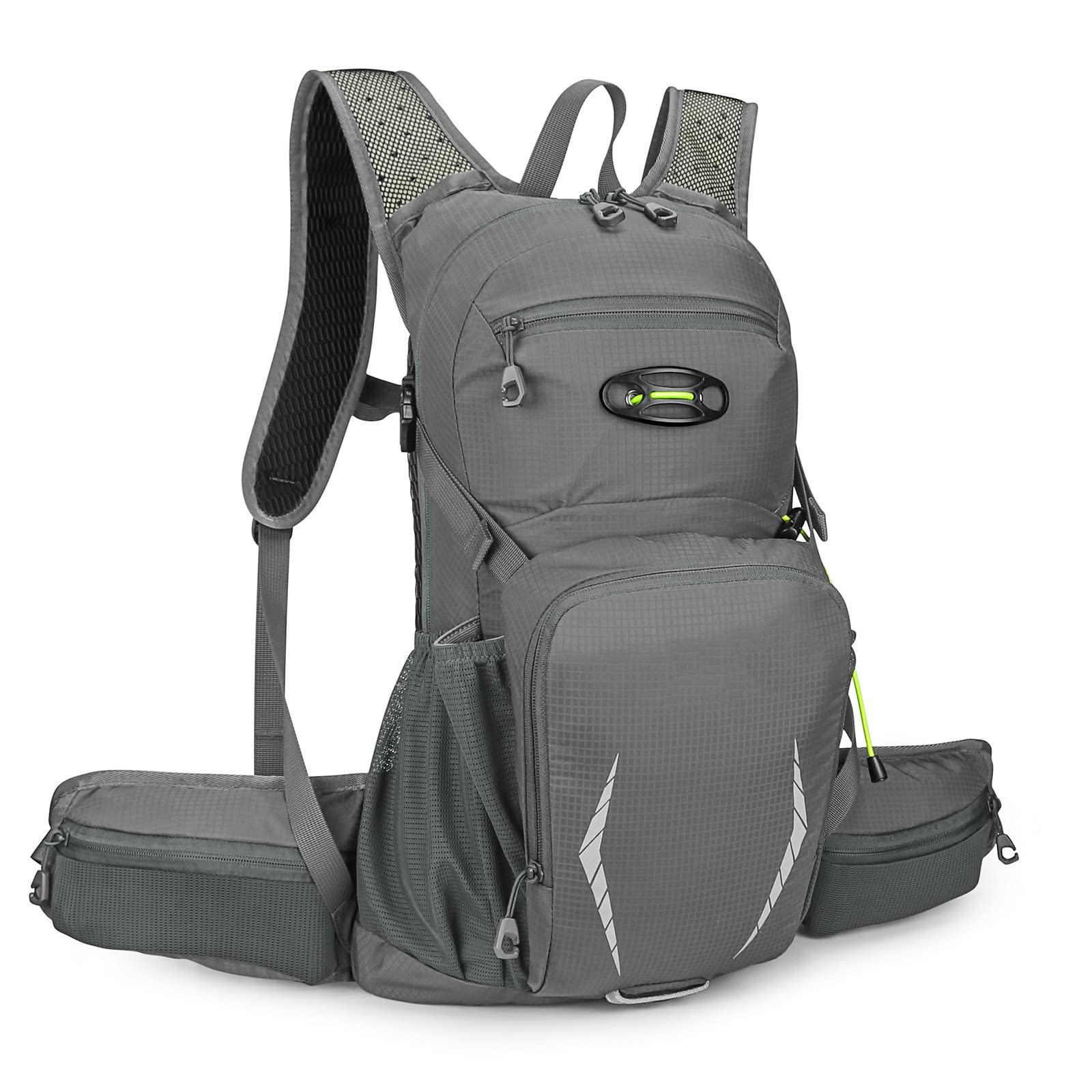 Sac à dos d'hydratation 15L avec vessie d'eau 3L gris pour randonnée et cyclisme