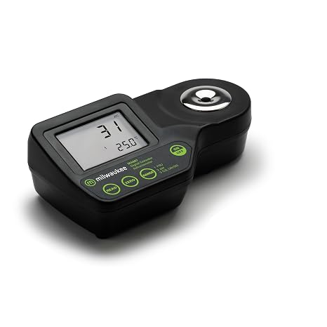 Milwaukee Salinity Digital Refractometer with Carrying Case for Saltwater Aquariums - MA887BOX