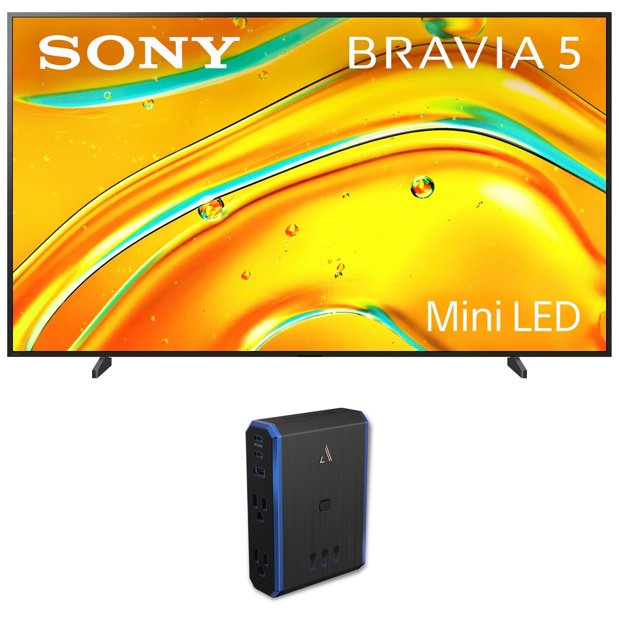 Sony K98XR50 98 Inch Bravia Mini LED 4K HDR TV with an Austere 5S-PS4-US1 4-Outlet Power 2025