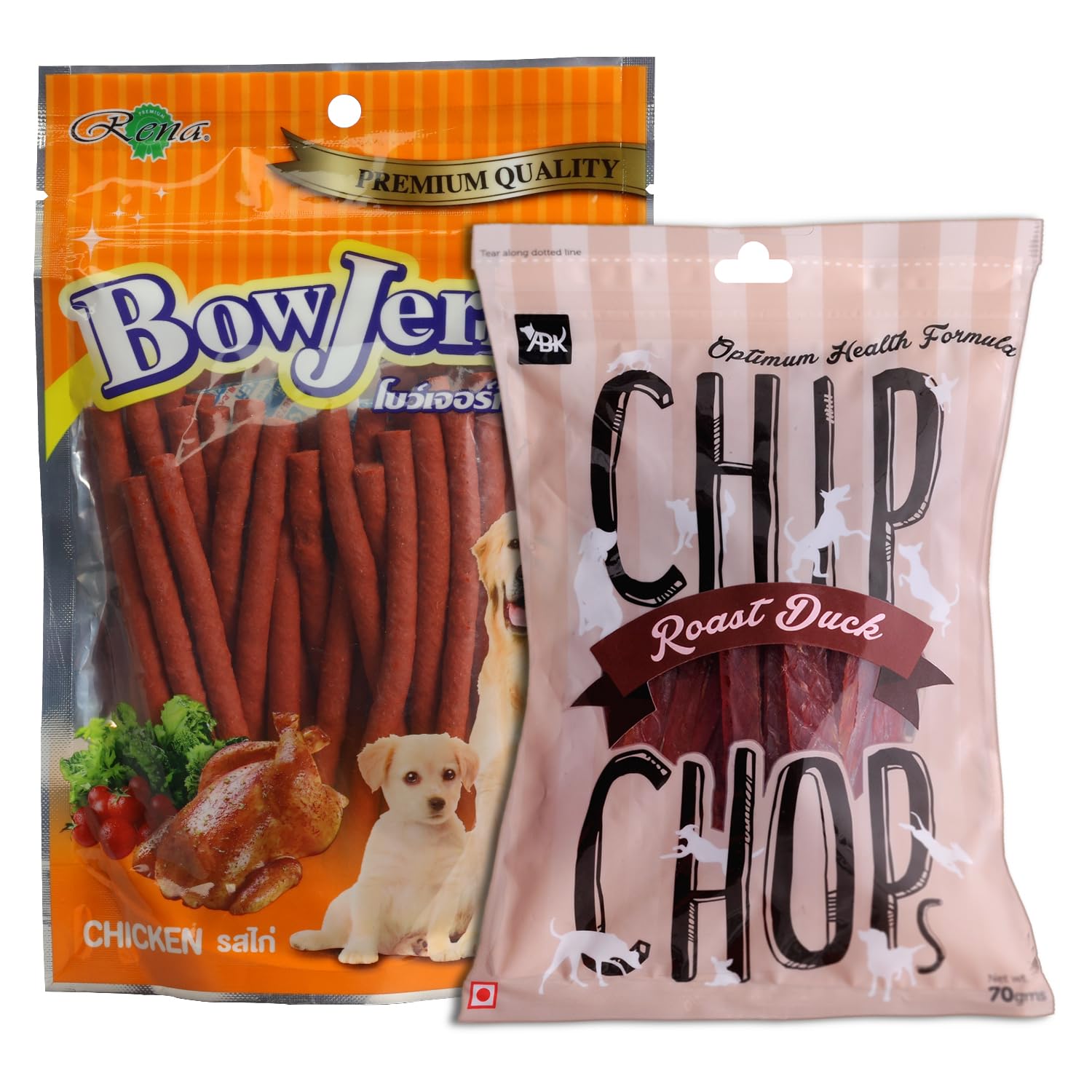 Protein Rich Pet Snacks Combo: Chip Chops Roast Duck Strips, 70g & Bow Jerky Chicken Treats for Dogs, 200g – for Training, Reward and Snacking (Pack of 2) (B08P3JHFCX) Amazon Price History, Amazon Price Tracker