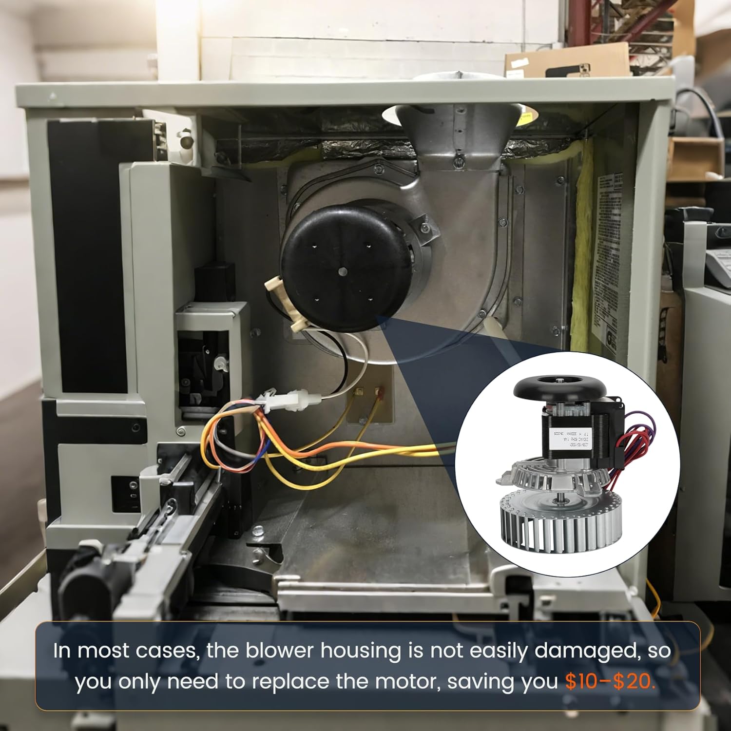 0131G00000P 0131G00000PS Furnace Draft Inducer Blower for Goodman, Fasco, Packard, A078 Exhaust Vent Venter Motor Compatible with J238-150-15301, 70582338,71582338, 66000