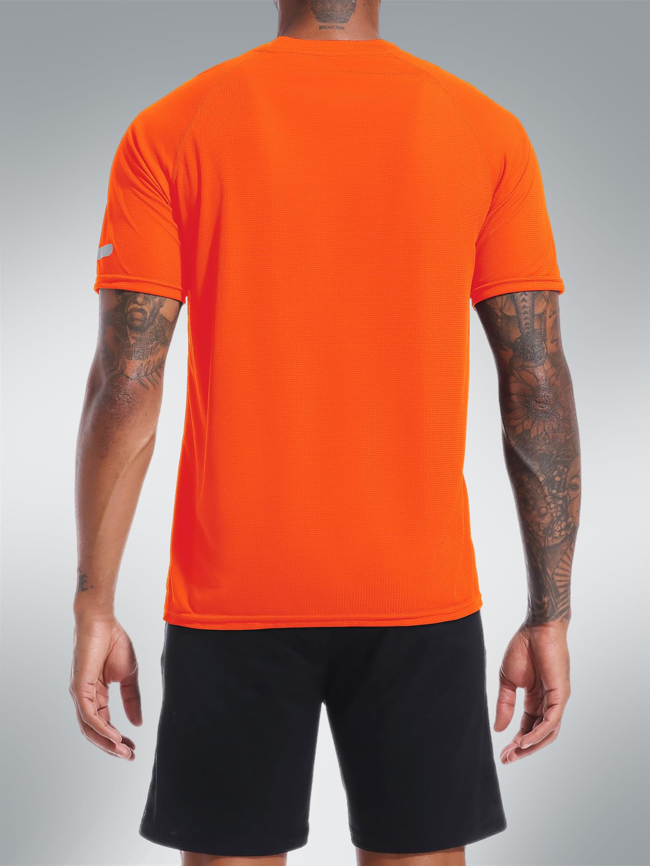 Holure Chemise d'entraînement à manches courtes en maille pour homme