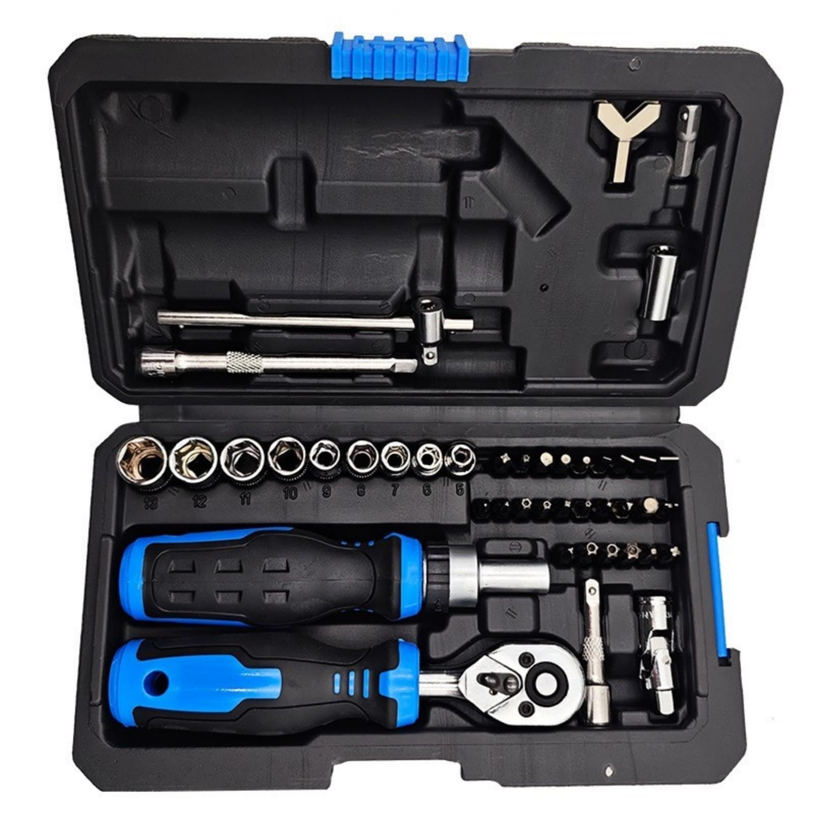 43 in 1 Ratchets Screwdriver Set with Ratchets Wrench Bits and Sockets for Precisions Repair Tools Three Drive Modes