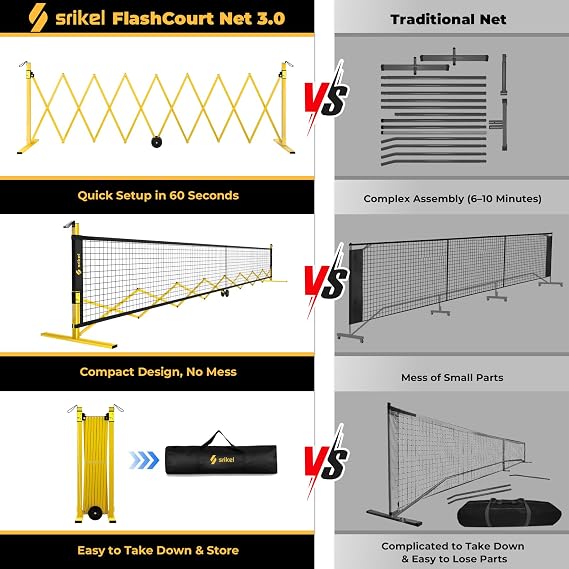 Portable Pickleball Net Set-22FT for IndoorOutdoor Driveway,Backyard