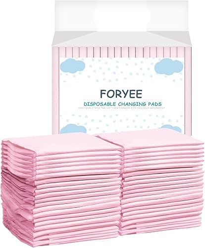 Almohadillas desechables de 23 x 23 pulgadas para incontinencia con diseño de alta absorción y a prueba de fugas, 40 unidades, color rosa