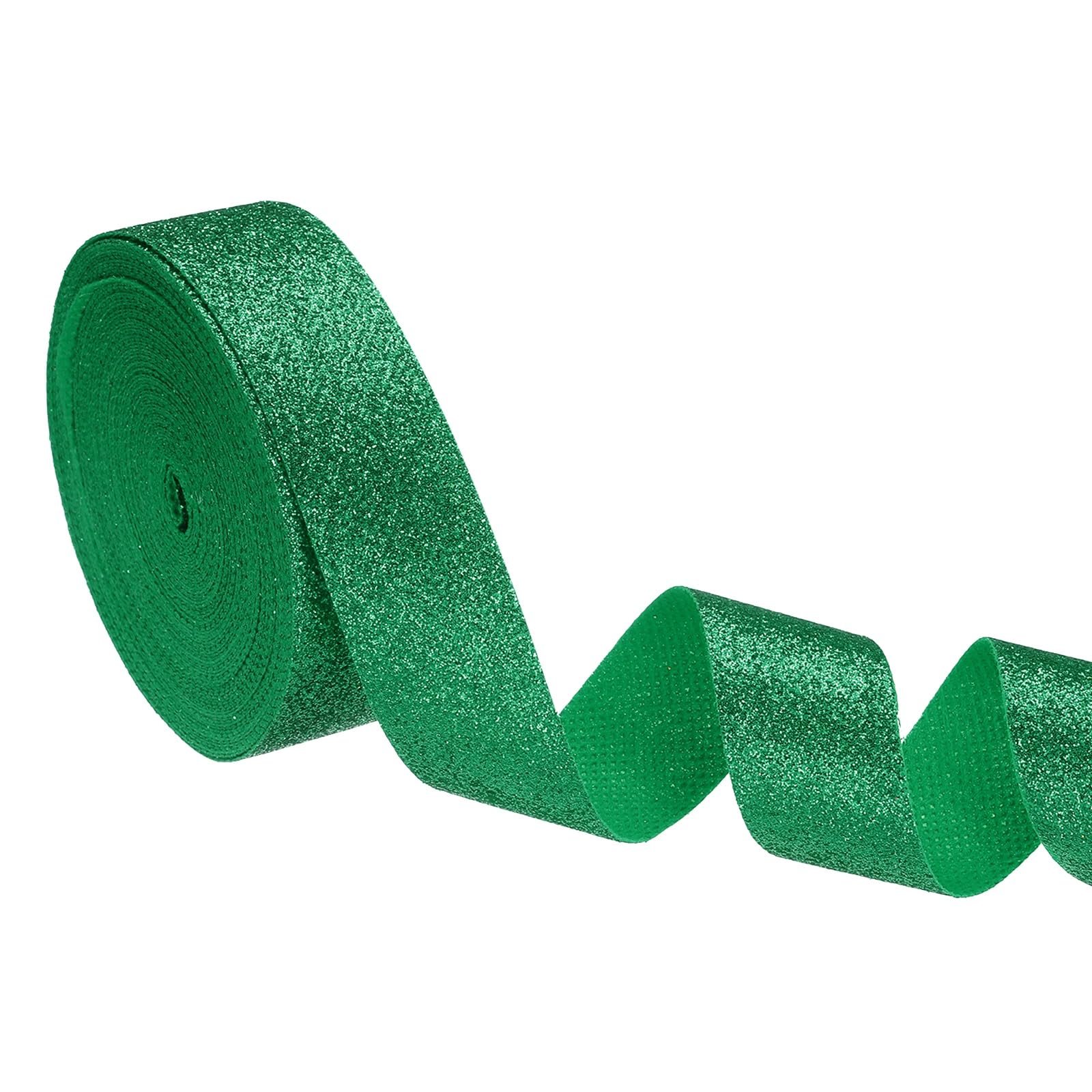 PATIKIL 1 Inch x 10 Yards Sparkly Gift Wrapping Ribbon, Colorful Ribbon for DIY Crafts Gift Wrapping Holiday Wedding Birthday Party Home Decoration, Green
