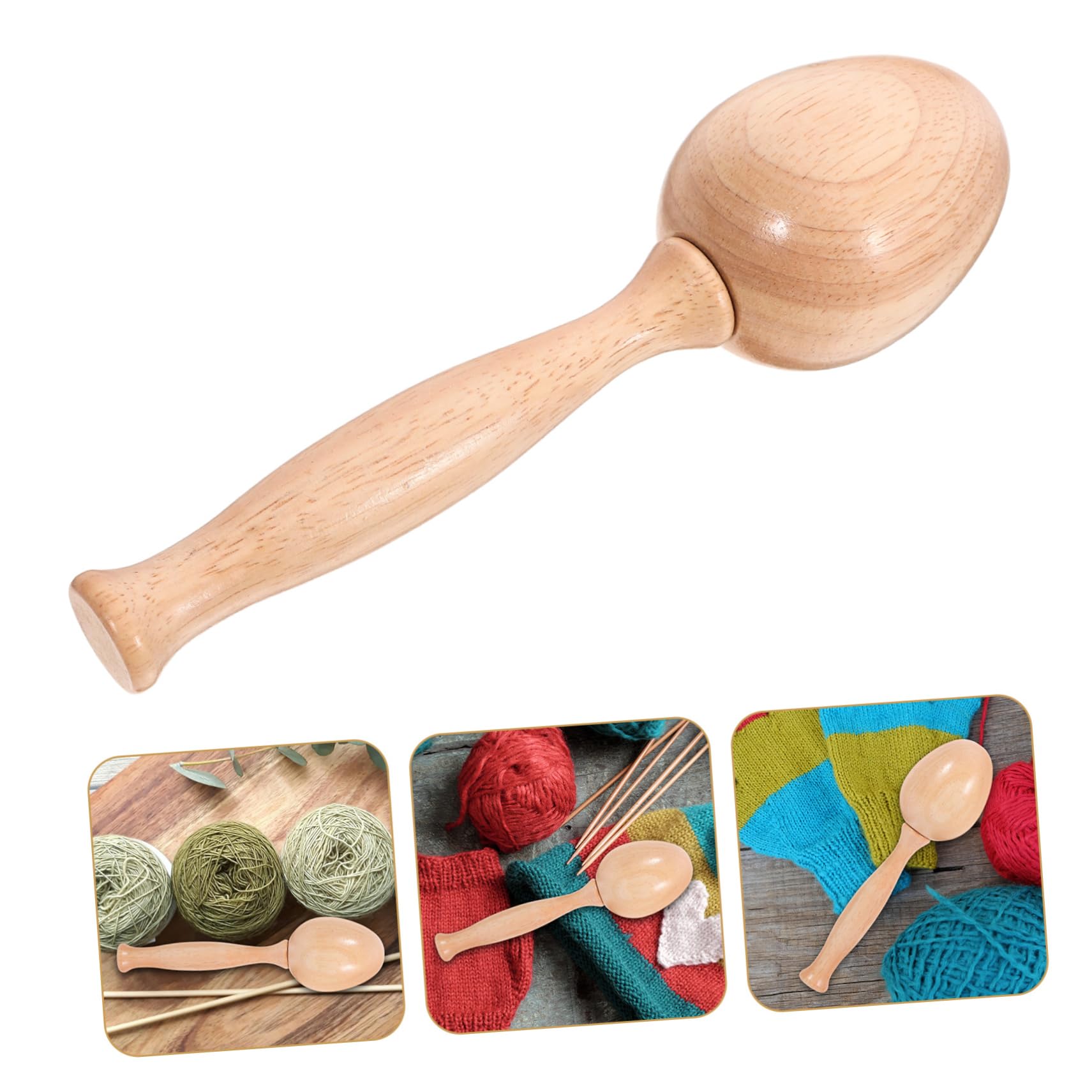 CIMAXIC Wood Patching Egg Clothing Darning Tool Integrated Needle Storage Easy to Use Darning Tool