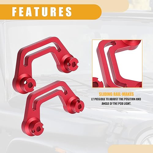 Miniatura 6 de Soportes de montaje de luz de trabajo LED para parabrisas  Soporte de montaje de luz delantera de coche  para Jeep Gladiator JT 2020 2021 2022 metal