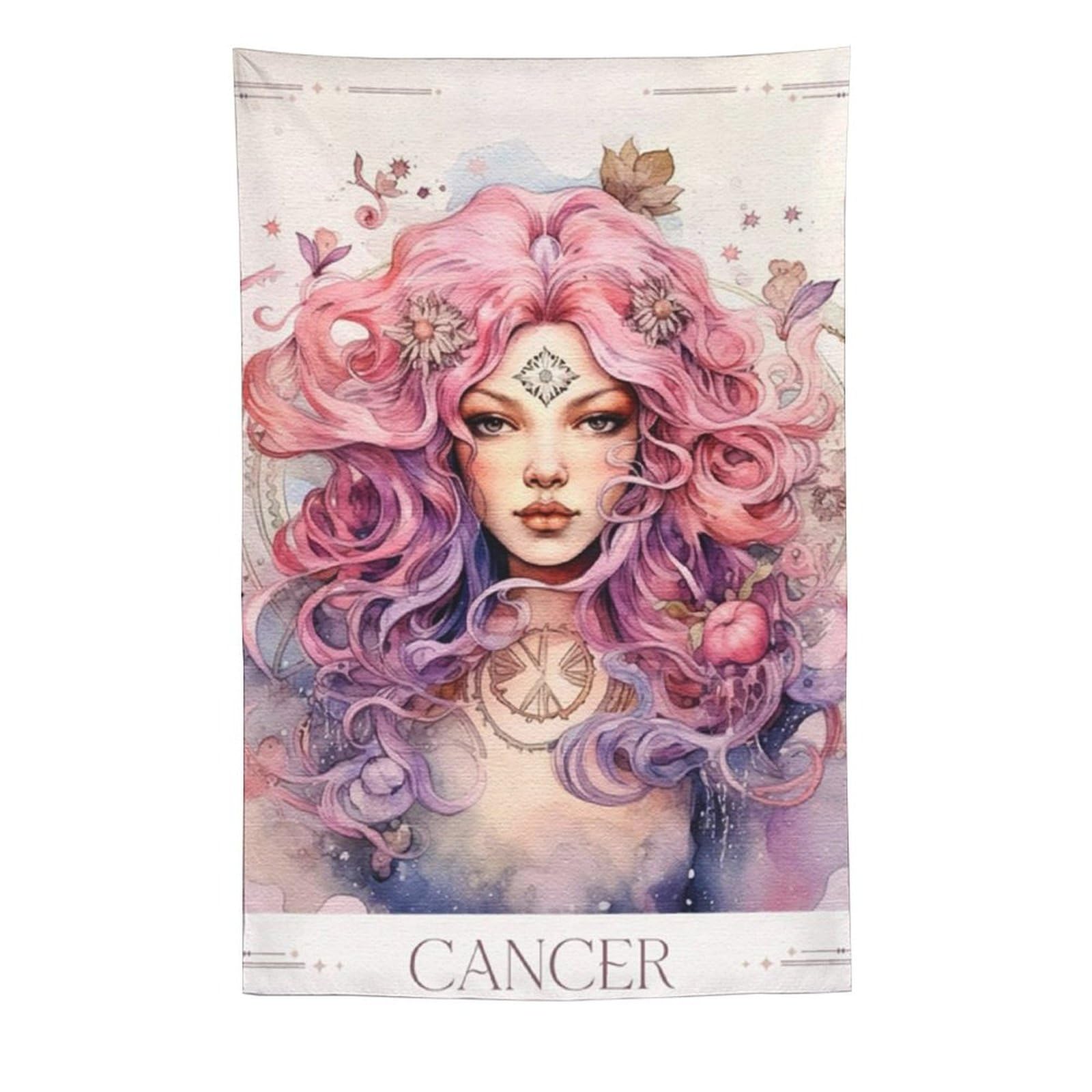 Twelve Constellations Illustration Poster CANCER Painting On Wall Art Tapestry Scroll Picture Print Living Room Walls Decor Home Tapestries 60"x90"