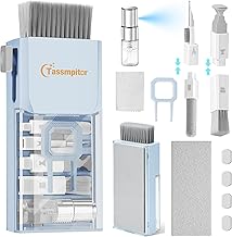 Keyboard Cleaner Laptop Cleaning Kit, Compact Keyboard Cleaning kit for Computer MacBook iPhone AirPods Pro, PC Electronic Cleaner Kit with Brush & Spray for Computer Screen, PC Camera Monitor, Blue
