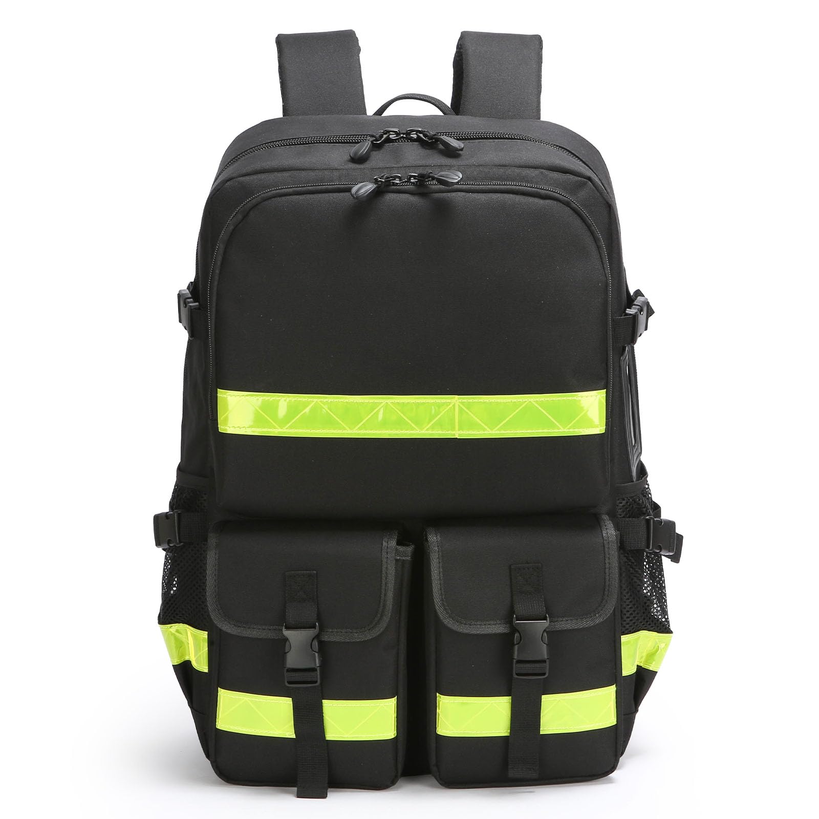 Mochila vacía de primeros auxilios para trauma, mochila de rescate de bomberos con tira reflectante y parte inferior antideslizante, para el hogar y el trabajo, rescate de incendios, camping